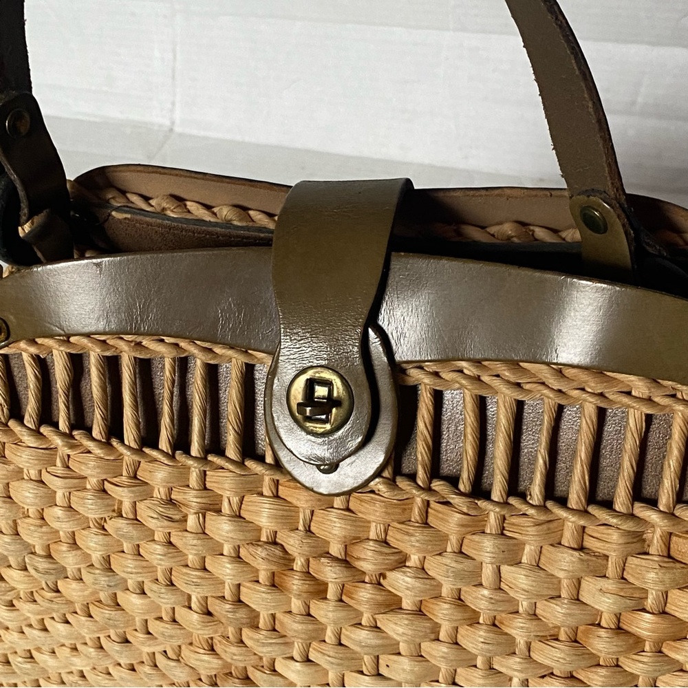 Vintage Zenith straw leather trim bag - Picture 12 of 13
